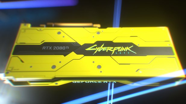 Almost 6,000 euros have already been called up on Ebay for a Geforce RTX 2080 Ti Cyberpunk 2077 Edition. (Image source: Nvidia)